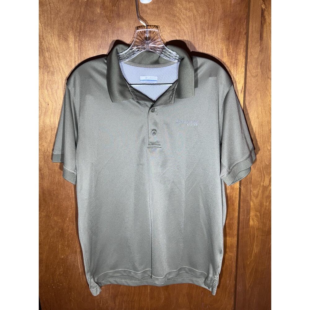 Columbia PFG men's polo shirt Olive Green Sz L